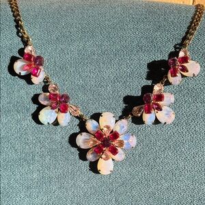 Sparkly pink and fushia acrylic necklace.